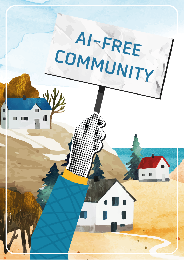 AI-Free Community sign.