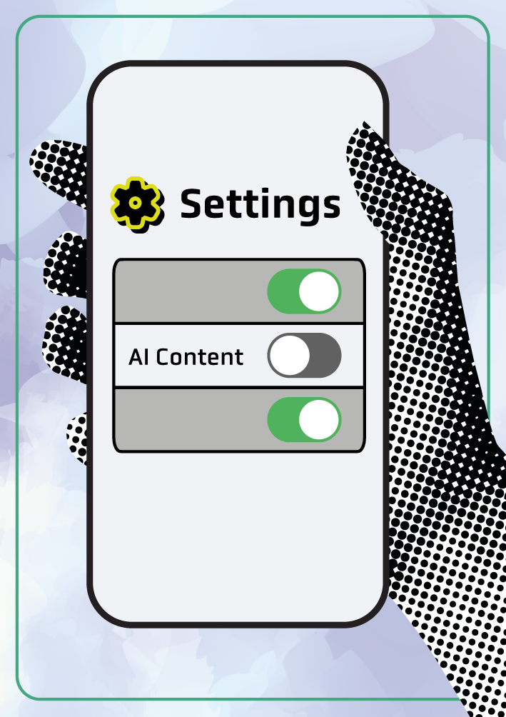 Toggle for turning on/off AI-generated content.